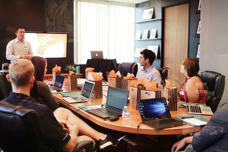 Candidates and team members in a Clever Oak group interview session